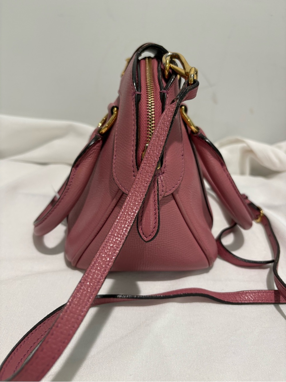 Authentic Burberry Banner Small Pink Leather Satchel Crossbody w/ certificate - Picture 4 of 15